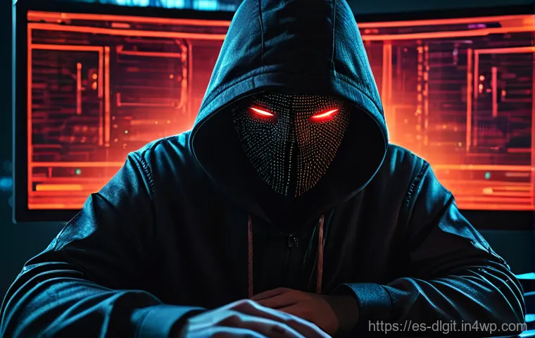 디지털 통화 도입 시 발생할 수 있는 문제점 - **Prompt 1: The Shadow of Cyberattacks**
A highly detailed digital painting depicting a young ad...
