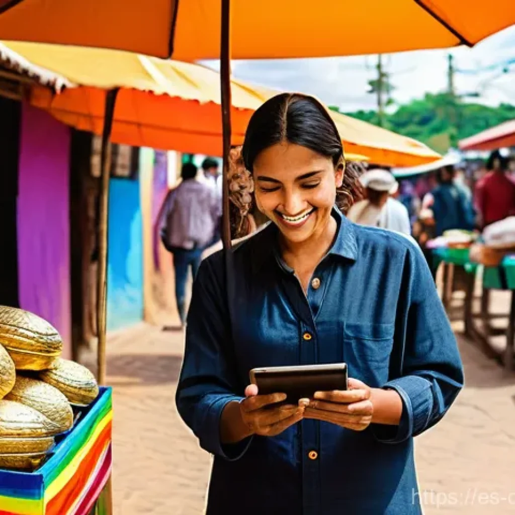 디지털 통화의 중앙은행과의 협력 방안 - **Prompt 1: Financial Inclusion through Digital Currency in Latin America**
"A vibrant, bustling...