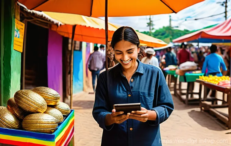 디지털 통화의 중앙은행과의 협력 방안 - **Prompt 1: Financial Inclusion through Digital Currency in Latin America**
"A vibrant, bustling...